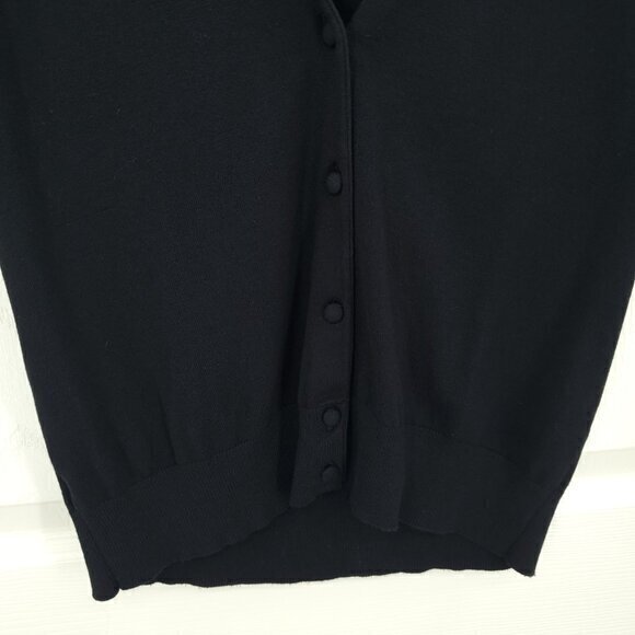 LOFT Short Sleeve Soft Knit Button Front Top with Floral Embellishment M… - Picture 10 of 14